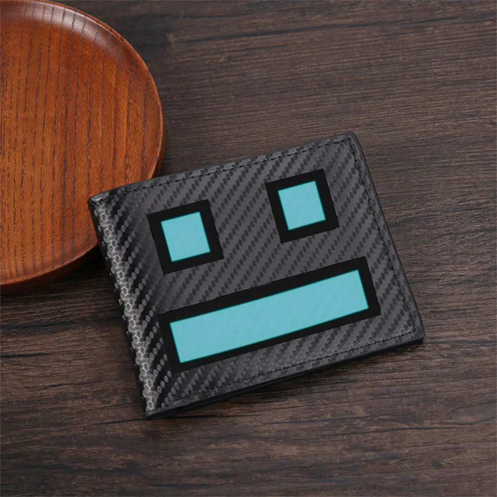Geometric shape block face blue squares Men's Wallets Simple Business Modern Stylish Printing Design Gifts For Father Boyfriend