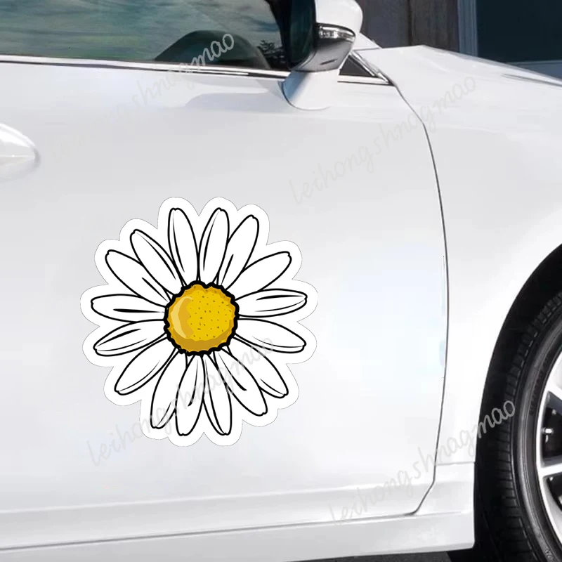 Simple Daisy Car Stickers for Laptops Windows Windshields Cars Motorcycles Decorative Accessories Vinyl Stickers