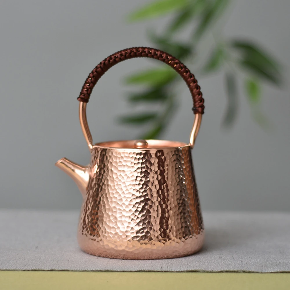 Pure copper Handmade teapot, Handle style Boiling tea pot, Thickened small copper pot, Kung Fu Tea Set, Health teapot, 450ml