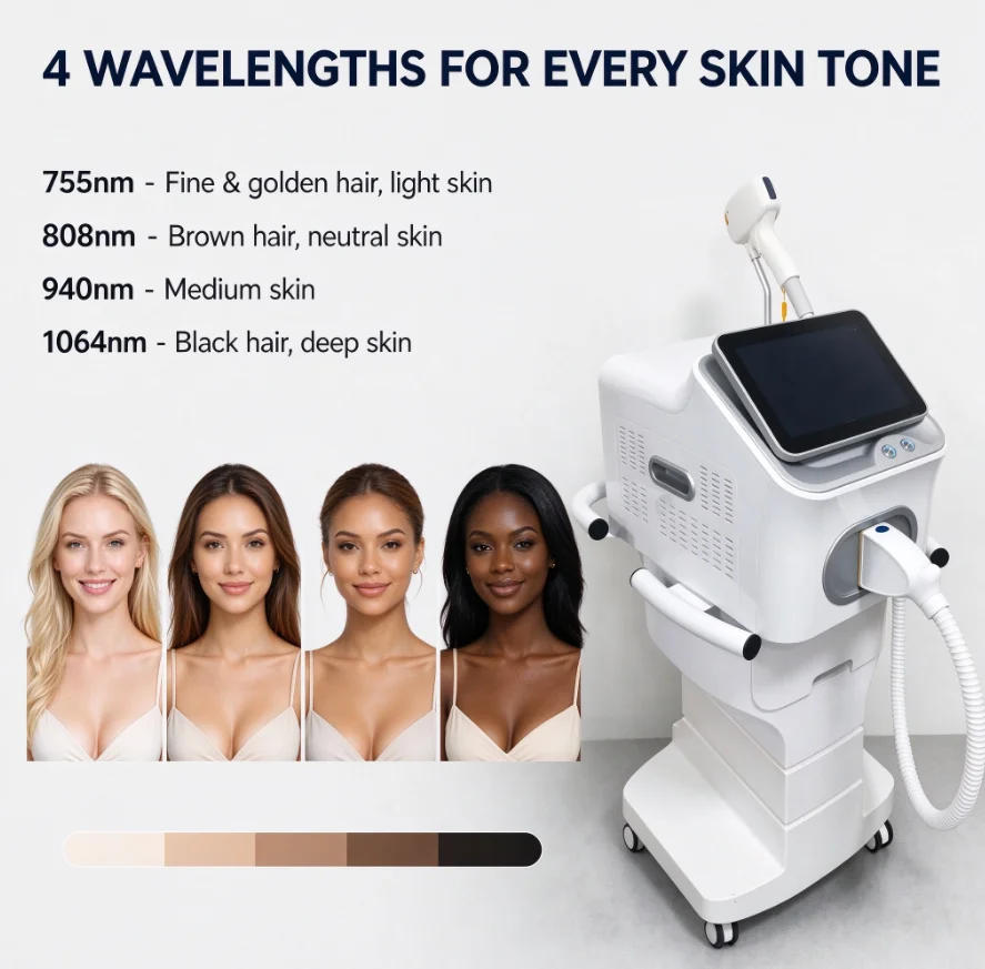 2-in-1 Diode Laser & Picosecond, Painless Permanent Hair Removal and Tattoo Removal, 4 Wavelengths for All Skin Tones, Professio