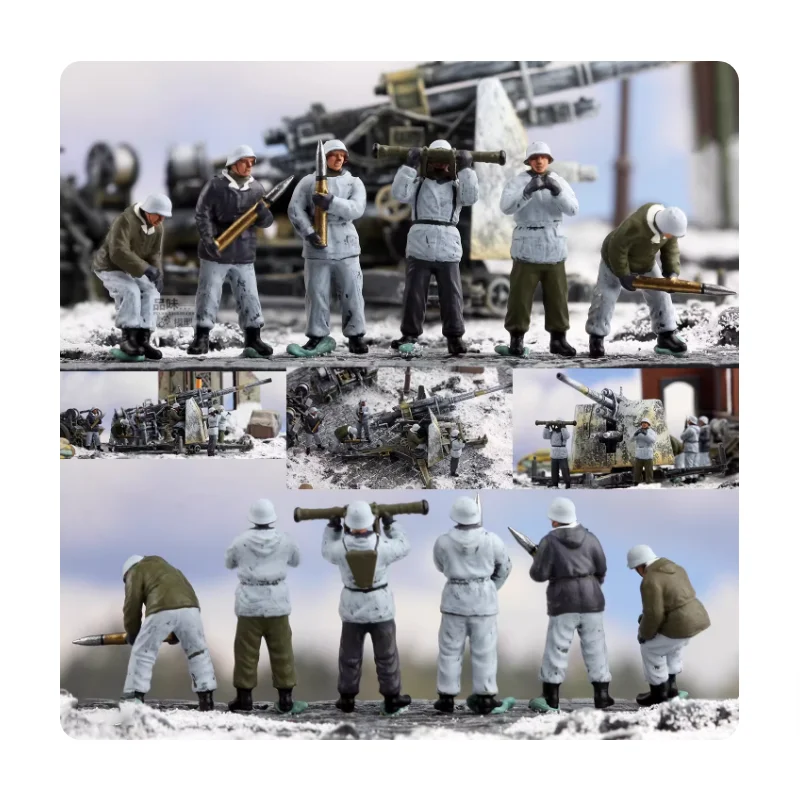 

1:72 Scale Resin Material German 88mm High Artillery Winter 6 Soldiers Suitable For Tank Scenes Collectible Decorative Display