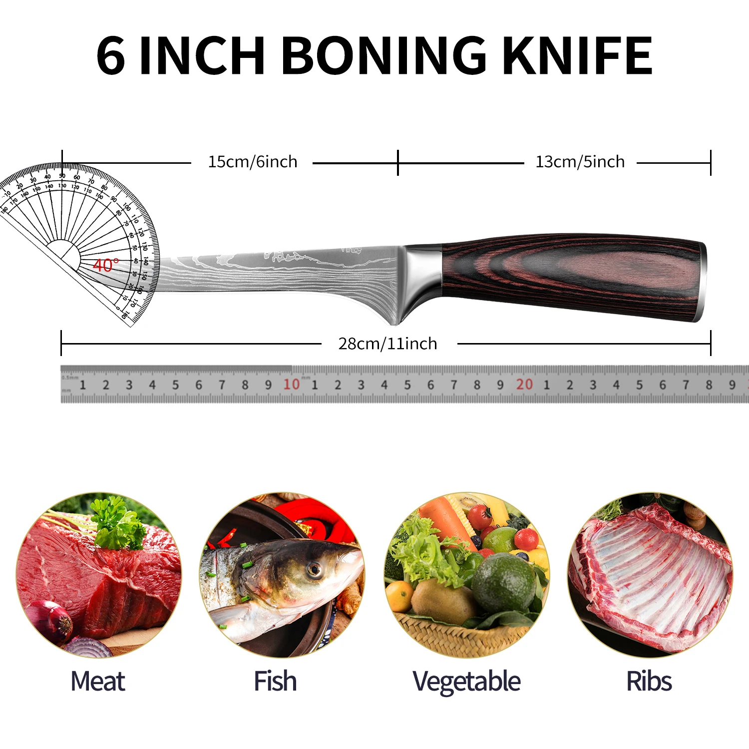 PLYS Stainless Steel Kitchen Chef Boning Knife Fishing Knife Sharp Meat Cleaver Butcher Knife Slicing Slaughter Knives Tool