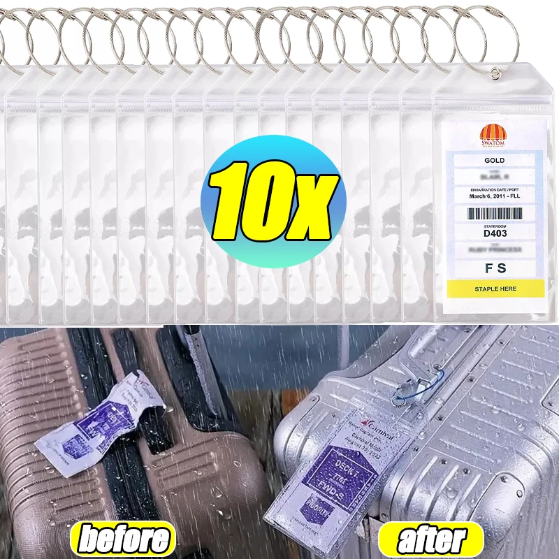 حامل علامة الأمتعة كروز، سحاب مقاوم للماء، ملصقات بلاستيكية شفافة من البولي فينيل كلوريد، حلقة مفاتيح من الفولاذ المقاوم للصدأ للسفر في الرحلات البحرية الكاريبية الملكية #1