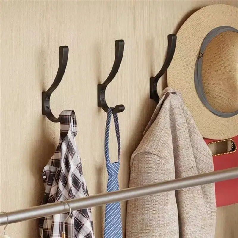 DTEN-Heavy Duty Wall Mount Black Metal Hook For Hanging Coats Backpacks Versatile Utility Hook