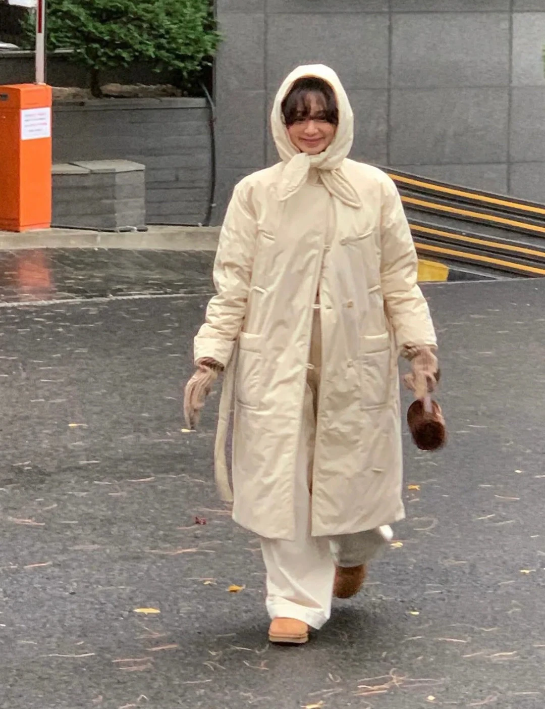 

FARVEN 24 New Pure Color Hooded Single Button Women's down Jacket Korean Style Straight Cut Long Sleeve Memory Fabric