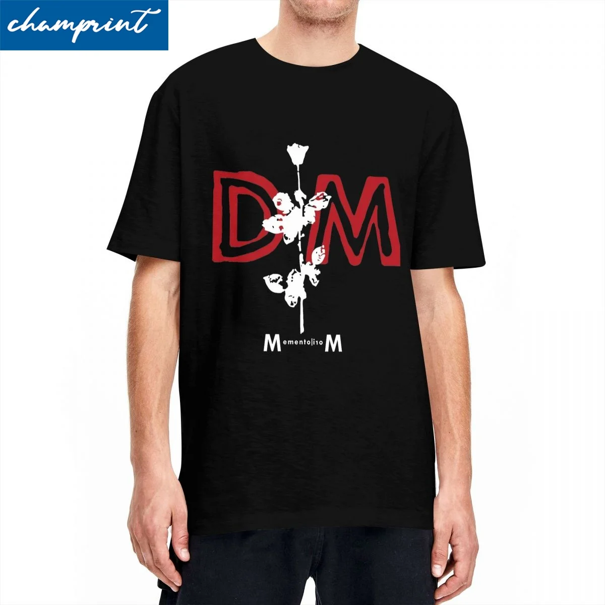 Printed DM Memento Mori T Shirt Men Round Neck Short Sleeve Tops Depeches Mode Cotton Summer TopsTops