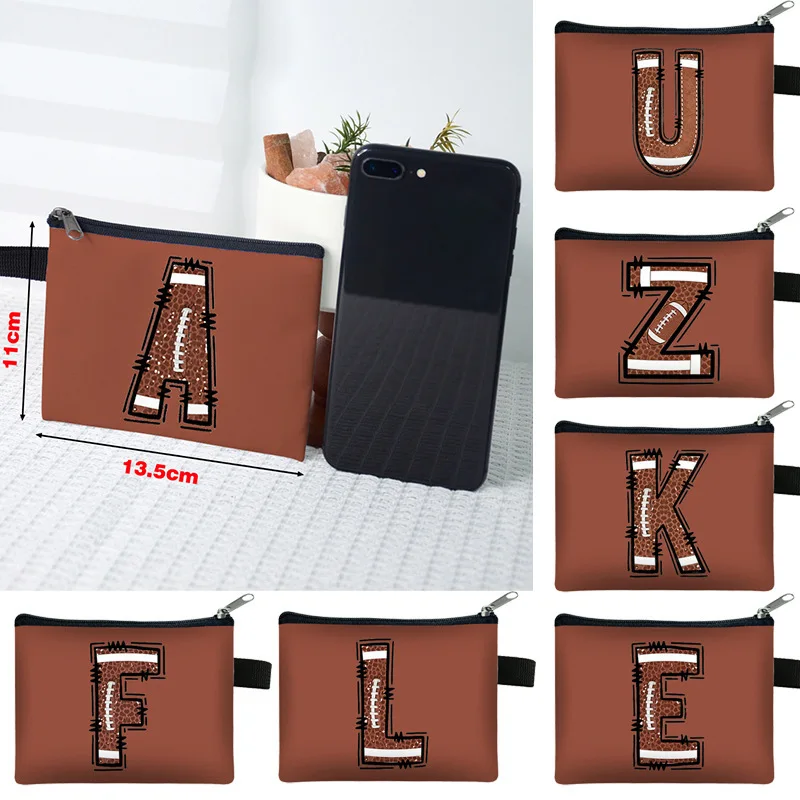 Creative baseball letter coin purse key case mini portable zipper wallet storage bag small portable coin purse gift