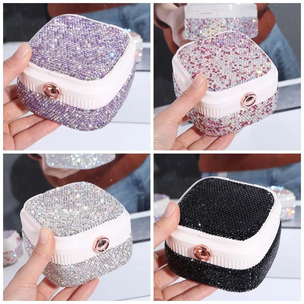 

Sparkling Rhinestone Jewelry Box Creative with Mirror Ring Storage Makeup Box Exquisite Luxury Jewelry Display Box