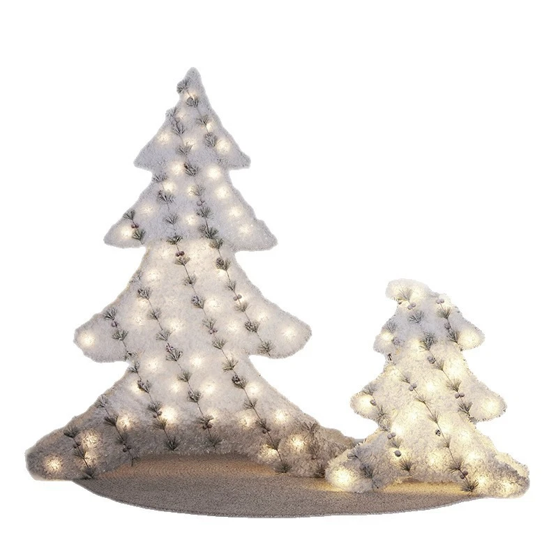

Christmas wrought iron luminous snowman tree elk decoration hotel shopping mall window scene supplies