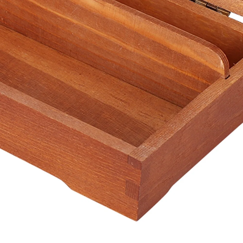 1PCS Solid Wood Material Wooden Storage Box Hinged Lid Design Lockable Closure Pencil Storage Case Jewelry Organizer Box