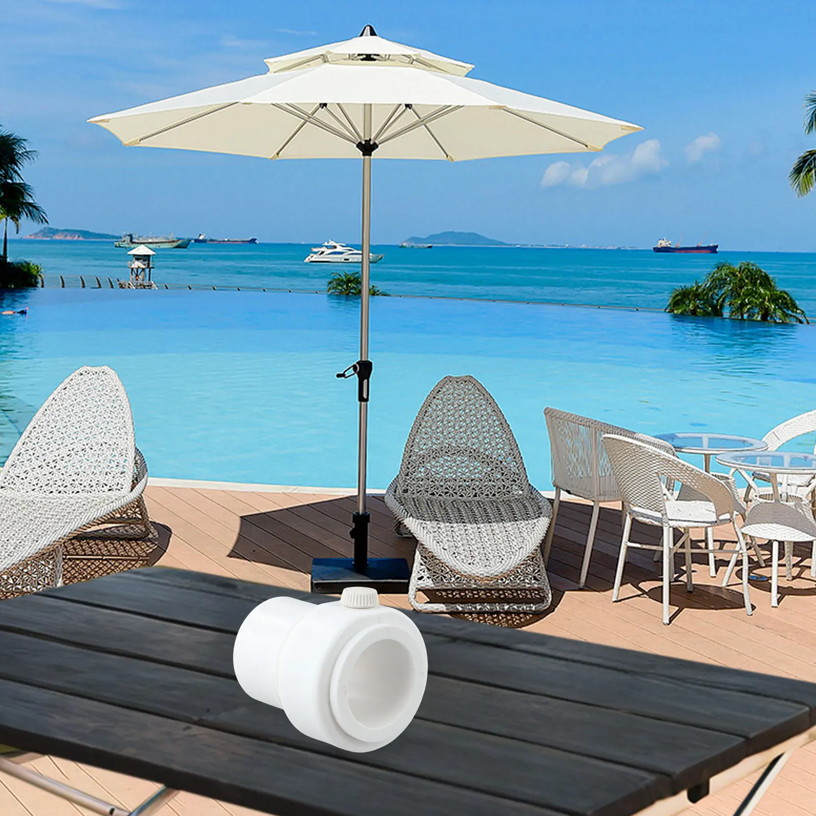 As Pictures Show Umbrella Pole Adapter Weatherproof Design Acrylonitrile Butadiene Styrene Leisurely Afternoons