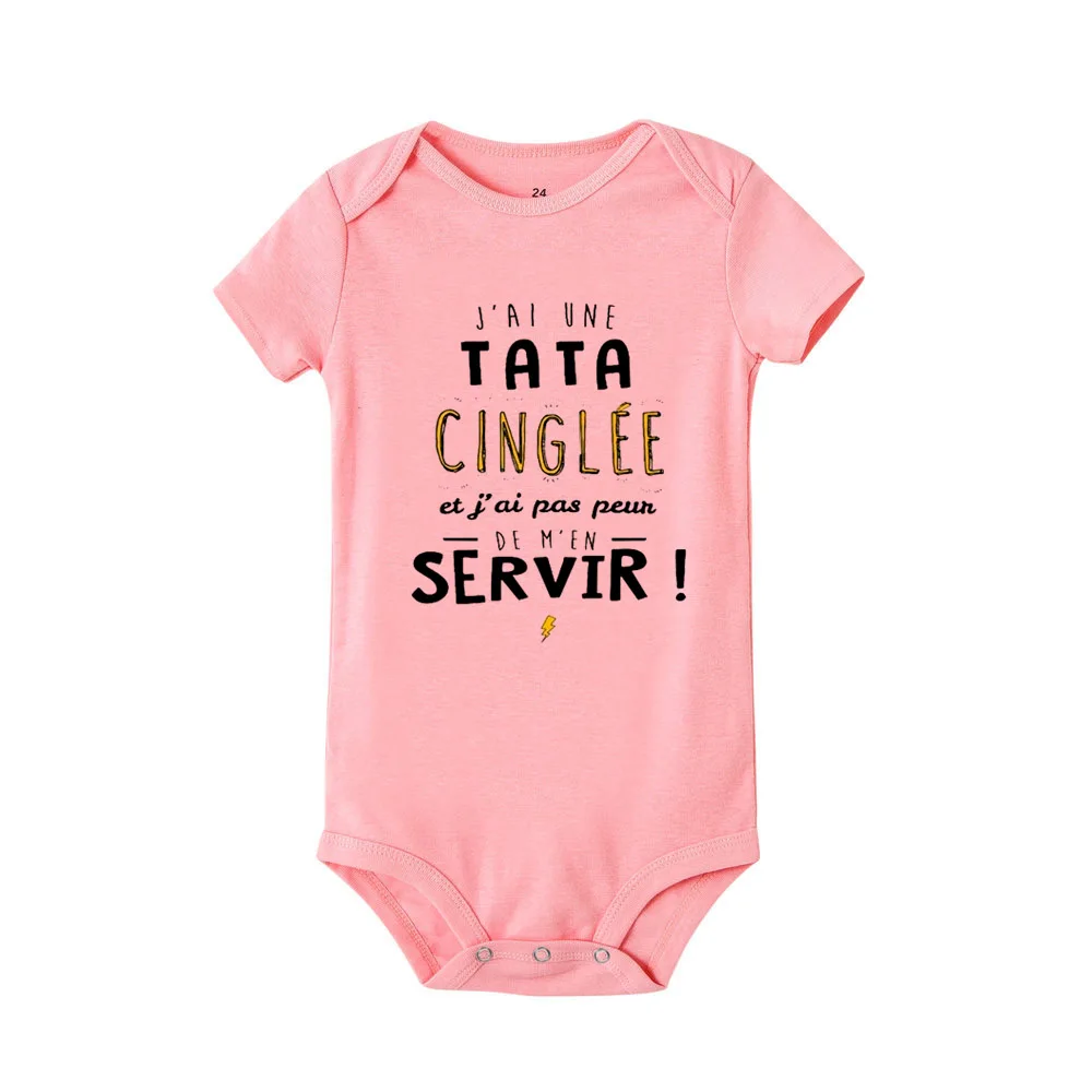 I Have A Crazy Aunt and I\'m Not Afraid To Use It Newborn Baby Bodysuits Funny Cute Toddler Infant Jumpsuits Rompers Outfits