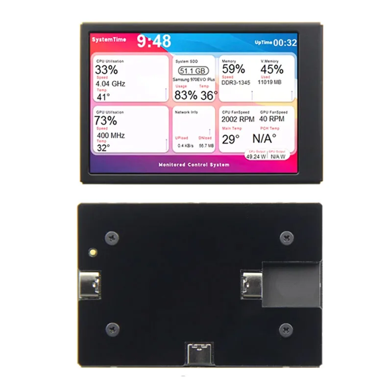 3.5 Inch Type-C Interface Acreen Computer Case Monitor USB IPS Display Screen Module Aida64 480*320