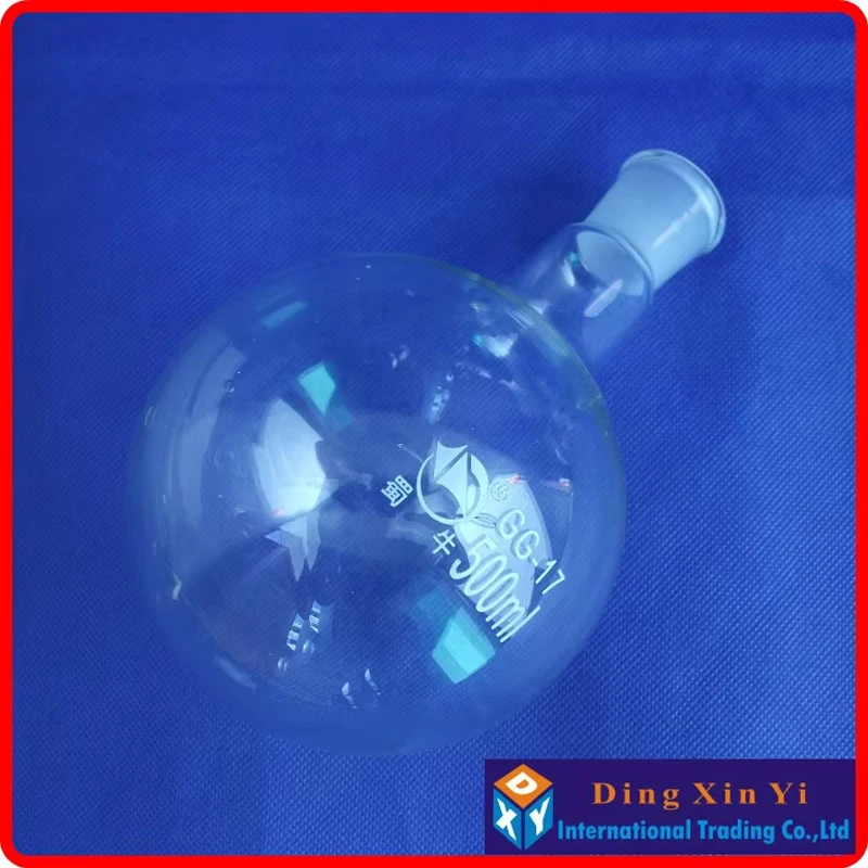 DXY Premium Round Bottom Glass Flask, Single Neck, Chemical Boiling Flask, 24/29, 1 Neck, 500ml