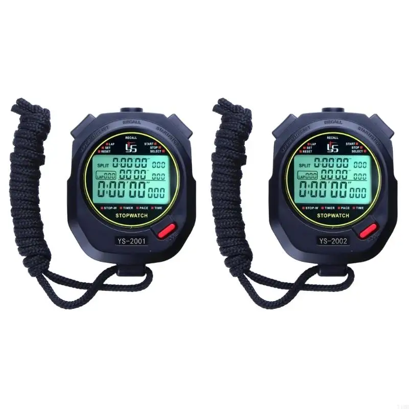 

Sports Stopwatch Timer, Professional Digital Stopwatch with Calendar Alarm, Multi-Handheld Stopwatch Timer for Running T4MB