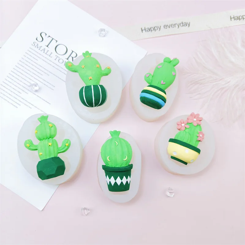 

Plant Potted Cactus Silicone Mold Diy Resin Clay Decoration Accessories Chocolate Cake Baking Mold Cake Decorating Tools