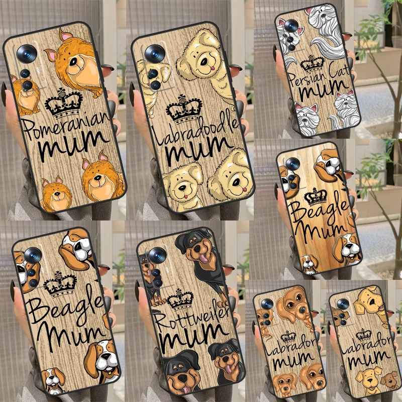 Rottweiler Labrador Beagle Mum Capa For POCO F5 X5 X3 Pro M6 M5s X4 F4 GT F3 Case For Xiaomi 13 Lite 11T 12T 12 Pro 12X