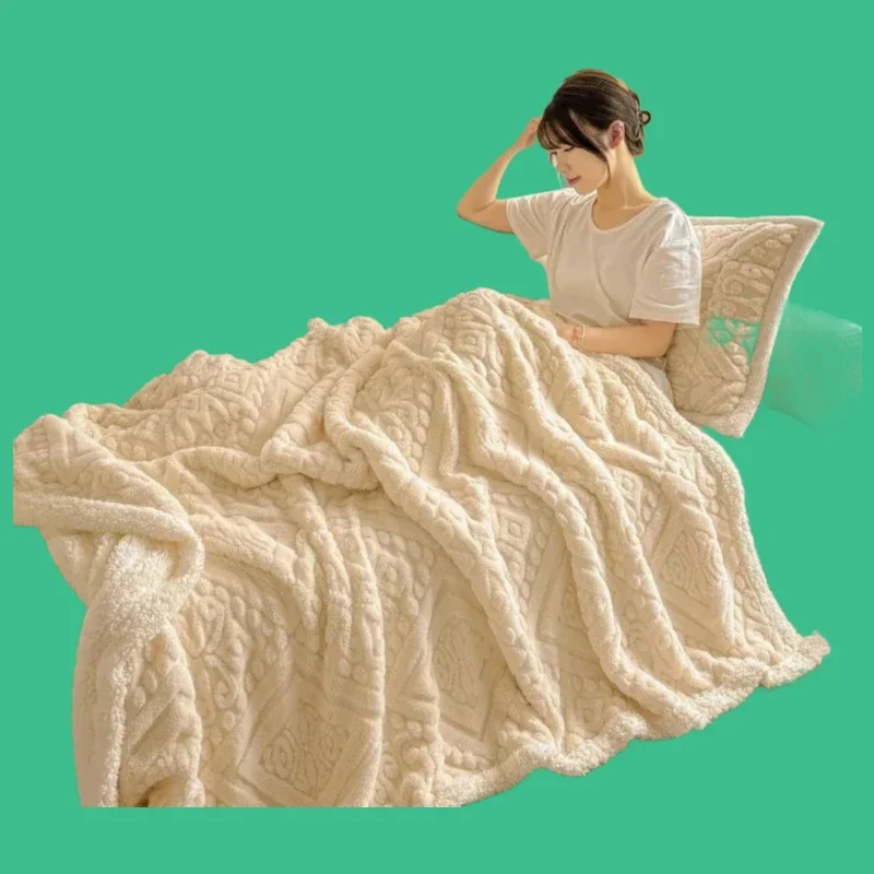 2025 autumn and winter new solid color Tafu fleece blanket dual-purpose quilt cover blanket office shawl blanket no pillowcase