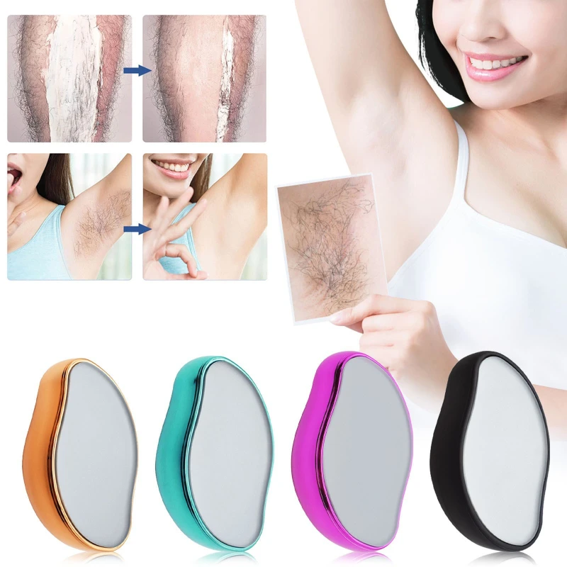 Depiladora indolora de cristal físico, herramienta de depilación corporal para hombre y mujer, herramienta de belleza para eliminar el vello, artefacto de lijado.