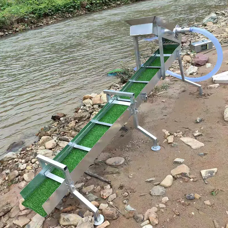 

Portable Gold Panning Chute Powered Gold Panning Machine Suction Chute Outdoor Gold Panning Chute