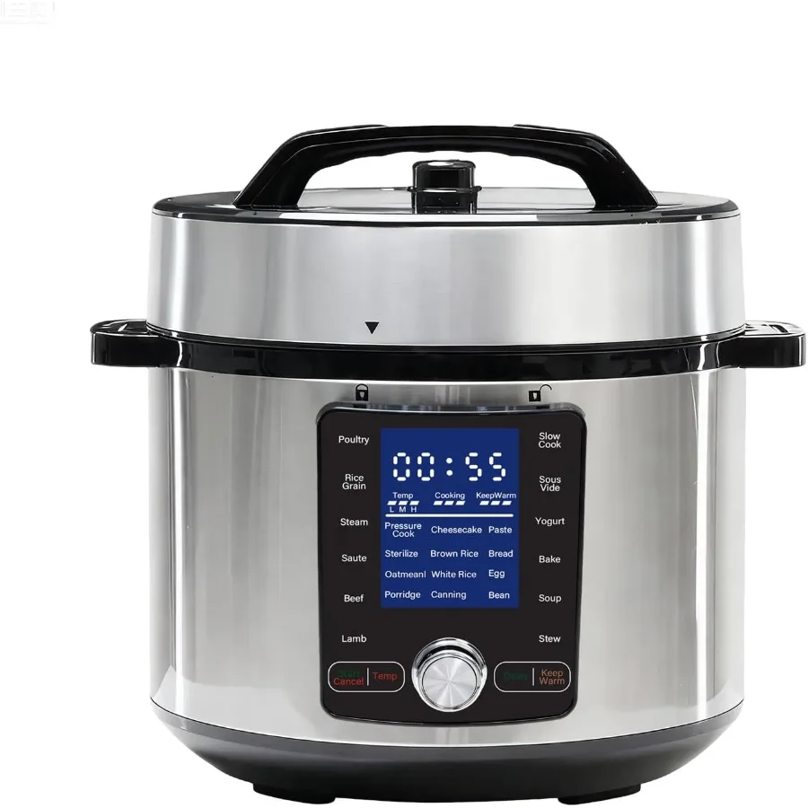 Olla a presión eléctrica de 6,34 cuartos, 24 funciones en 1, multicocina de acero inoxidable para uso doméstico: ideal para conservas de cocción lenta
