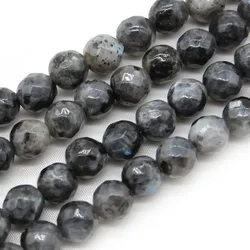 Wholesale Natural Stone Faceted Black Labradorite Larvikite Beads 4-12mm For Jewelry Making Diy Bracelet Necklace 15