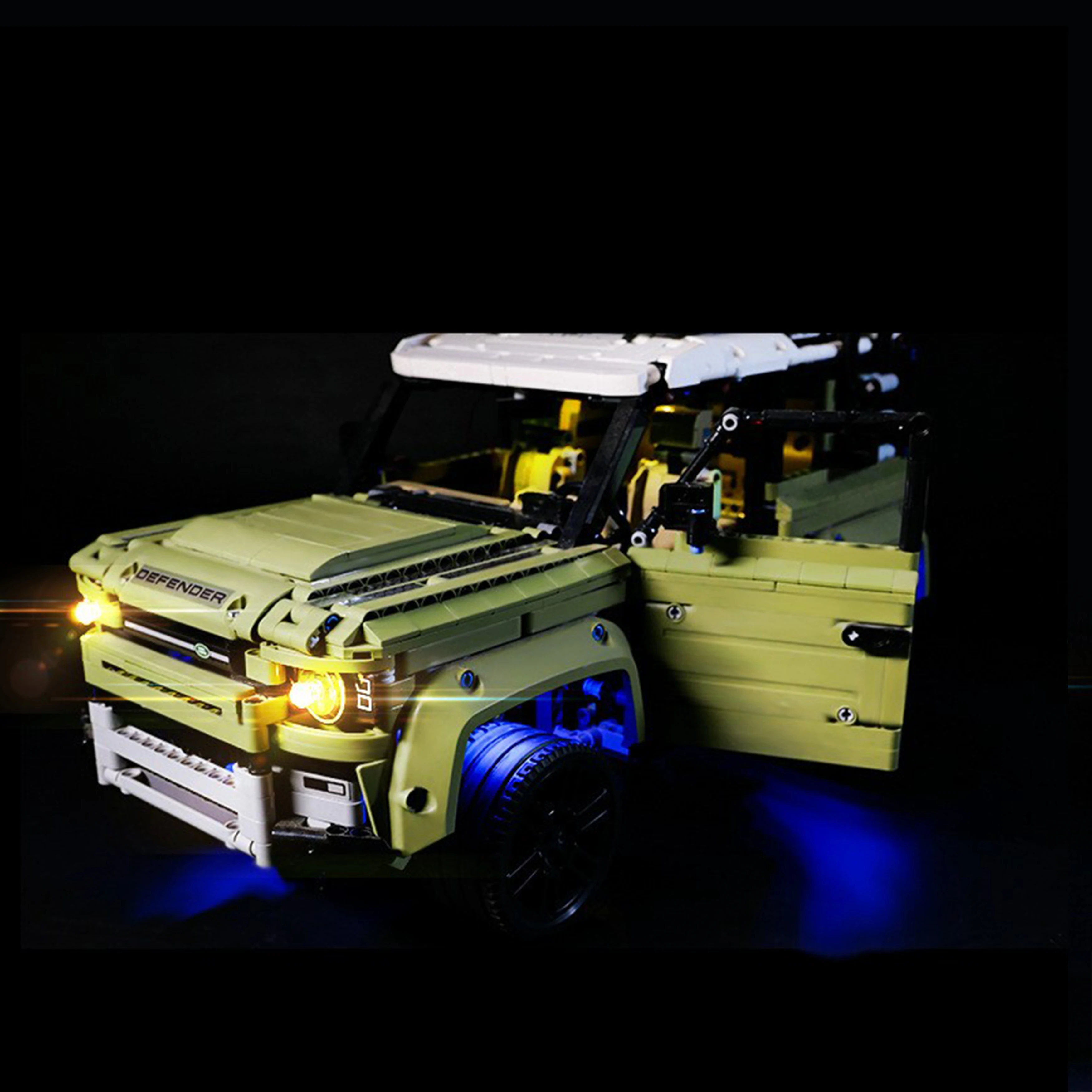 DIY ビルディングブロック LED ライトキット 42110 テクニックオフロードディフェンダーモデル用、クリエイティブディスプレイ & ギフト用照明アクセサリー