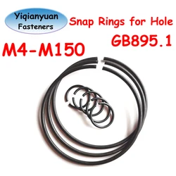 Yiqianyuan Carbon Steel Round Wire Snap Rings M4.0-M150 GB895.1 Hole Snap Rings for Mechanical Applications