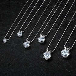5CT 3CT 4CT 0.5CT 1CT 2CT D-E Moissanite Solitaire Pendant Necklace For Women Real 925 Silver Original Jewelry With Certificate