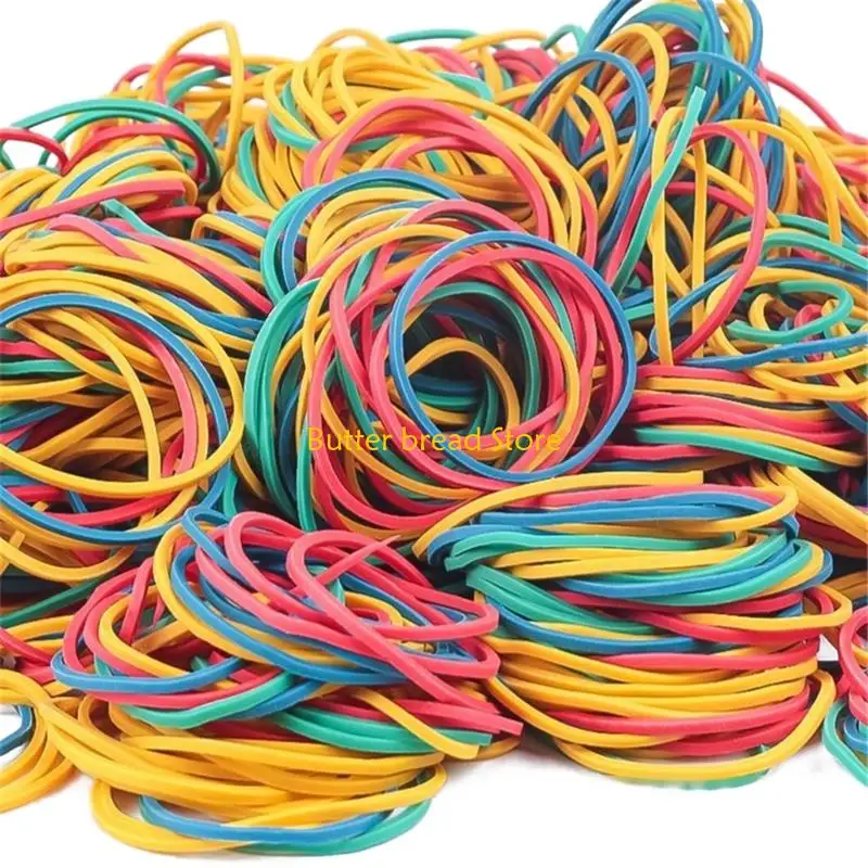 W89C 400 Colorful Rubber Bands 25/38/60mm Mixed Sizes Home Kitchen Office Supplies