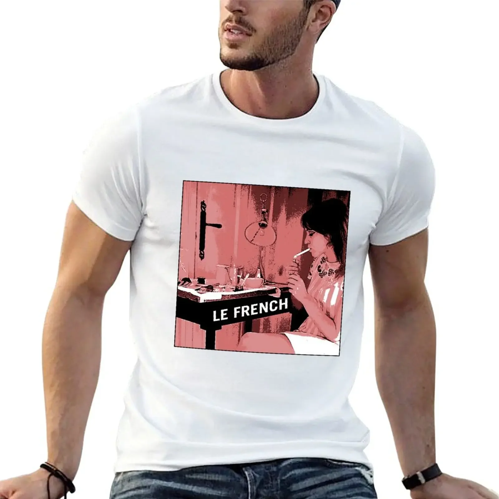 

Le French Red T-Shirt shirts graphic tees oversized t shirt vintage graphic tee mens fashion