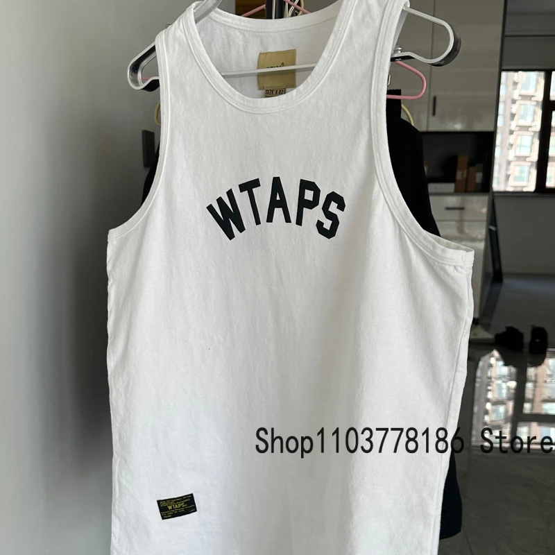 24 Summer Japan Fashion Brand WTAPS Vest Loose Casual Logo Print Sports Top Unisex Wtaps High Quality Breathable Cotton T-shirt