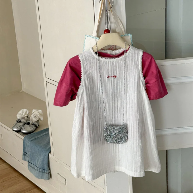 

Lai hugs the girl2026Spring new style knitted loose embroidered sleeveless versatile comfortable dress