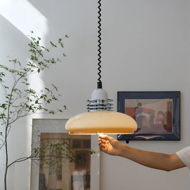 

Баухаус кремовый ветер выдвижной подвесной светильник скандинавский ретро ресторан барная стойка спальня кабинет украшение интерьера люстра E27