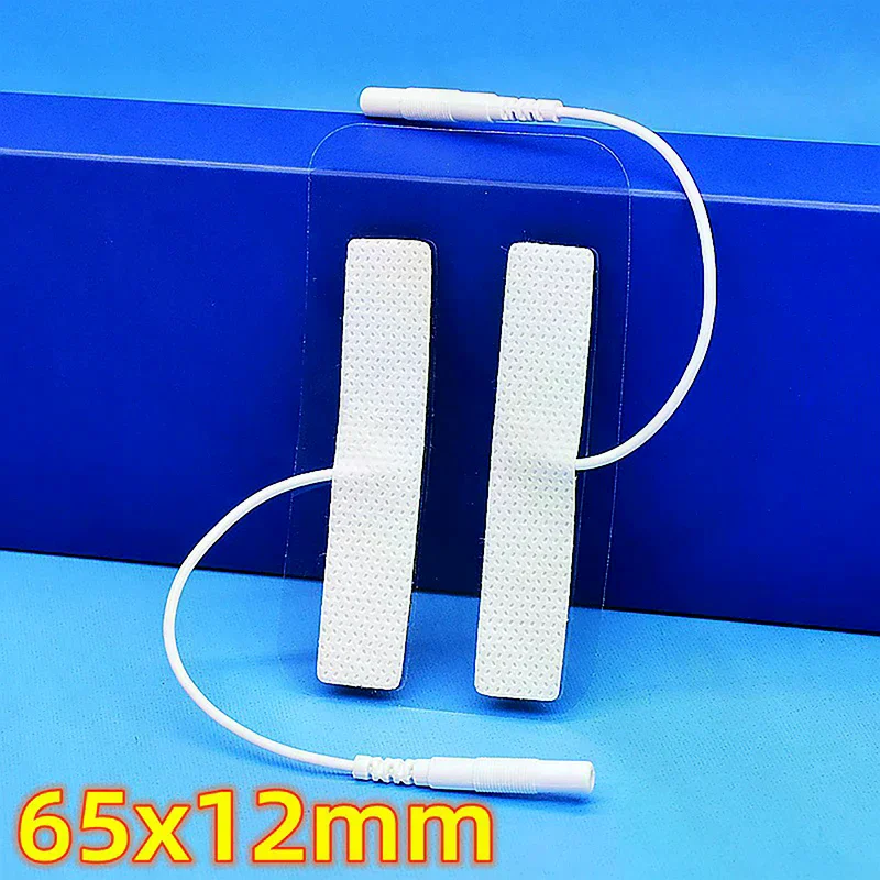 2Pcs Non-woven Self Adhesive Replacement Electrode Pad for Tens EMS Digital Therapy Machine Massager 1.2*6.5cm Nerve Stimulator