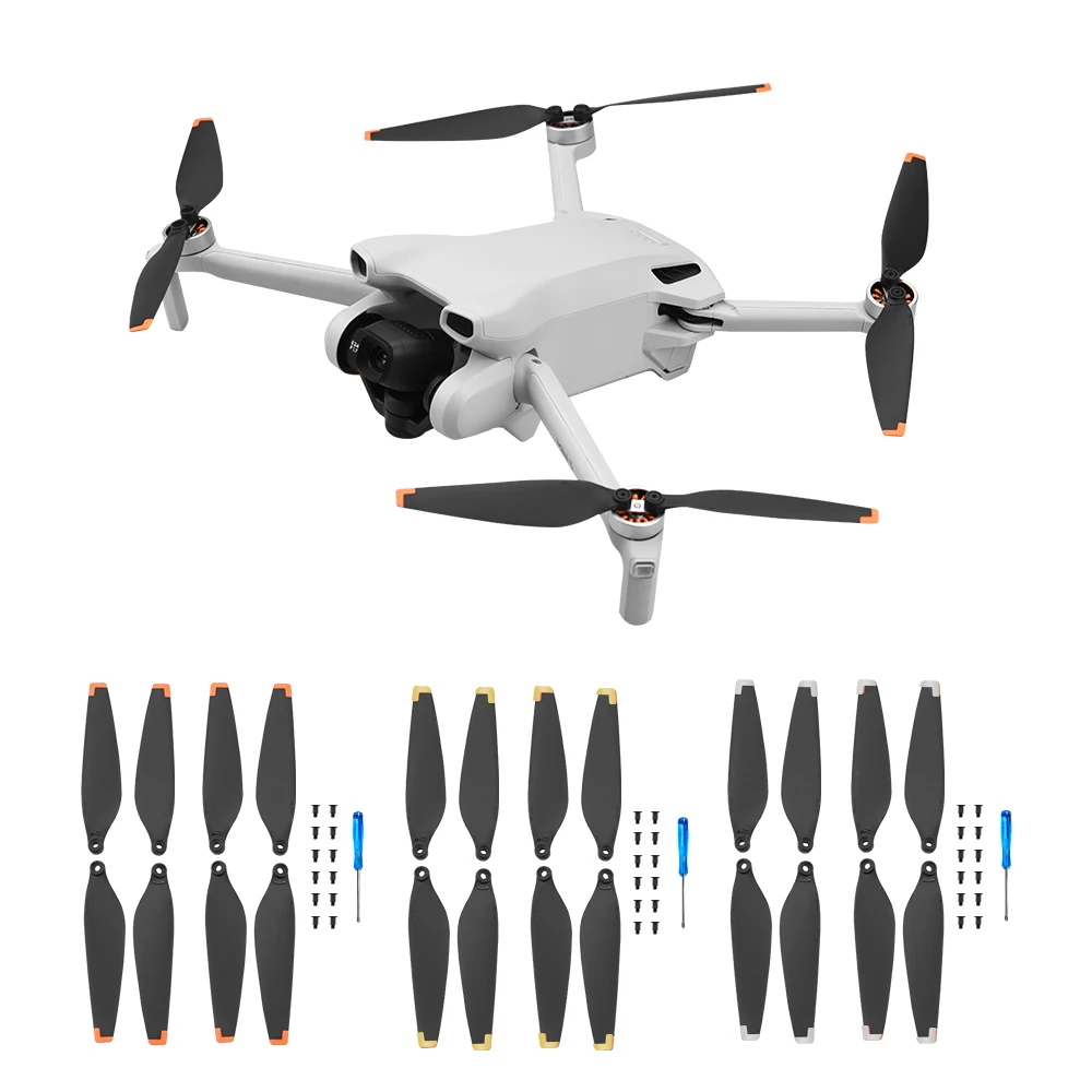 2/4 paires d'hélices 6030F pour Drone DJI Mini 3, lame de ventilateurs d'aile légère de remplacement pour Mini 3 avec vis, accessoire de rechange