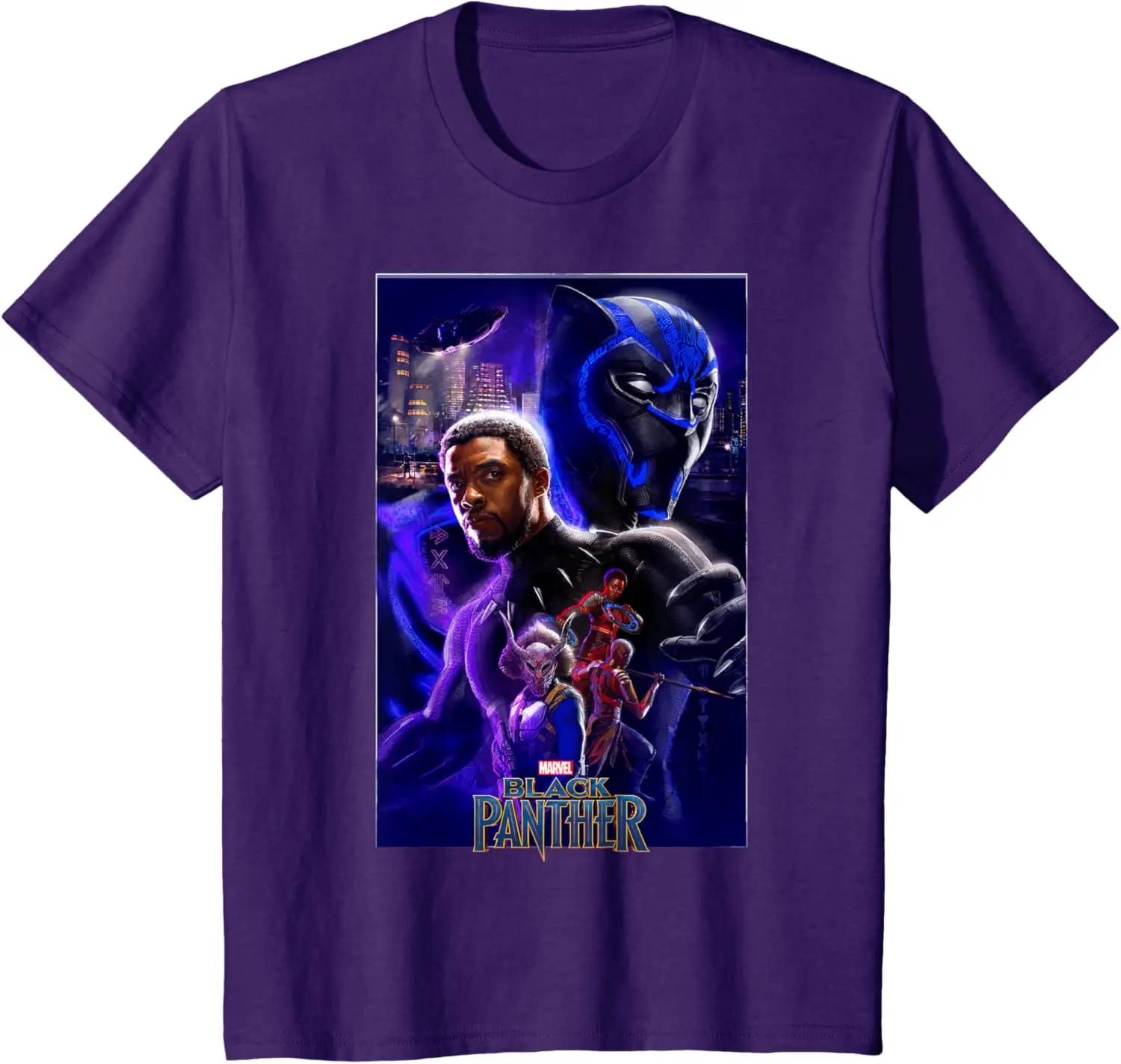 Marvel Black Panther Movie Wakanda Purple Poster T-Shirt T-Shirt