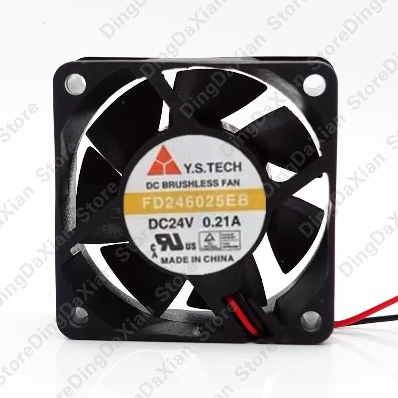 L+For Y.S.TECH FD246025EB 6025 DC24V 0.21A 6CM 2-wire Inverter Cooling Fan1pcs