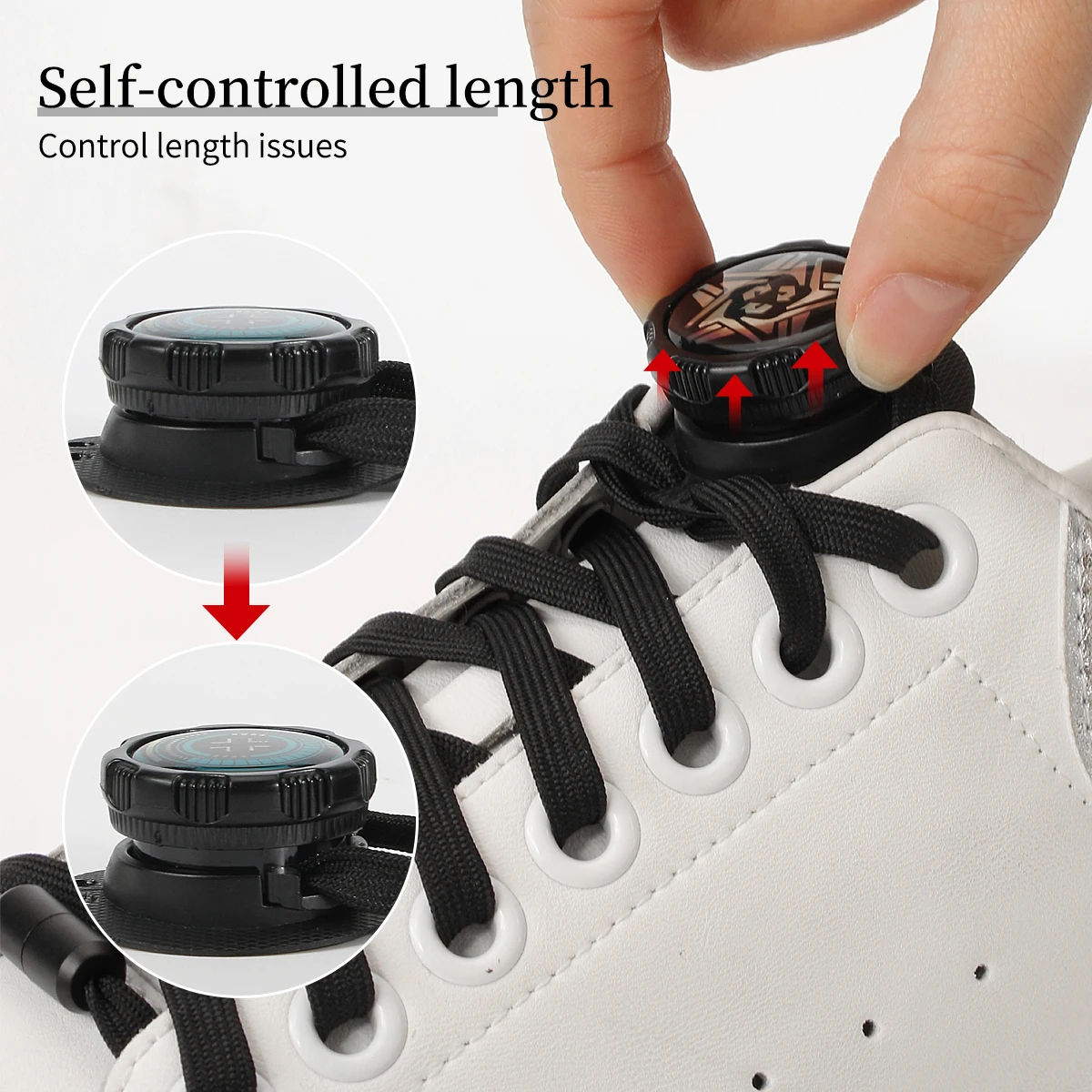 No-Tie Rotating Lock Laces for Men & Women, Upgraded Rotating Lock Laces, Hands-Free Lazy Shoelace for Sports Running Sneakers