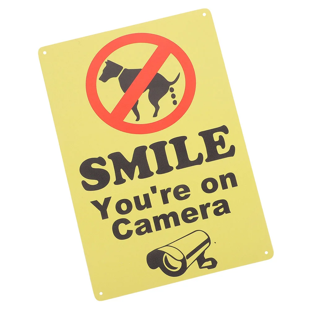 

Retro Iron Wall Sign Smile You're Camera Dog Walking Warm Tip Signs No Peeing Warning The