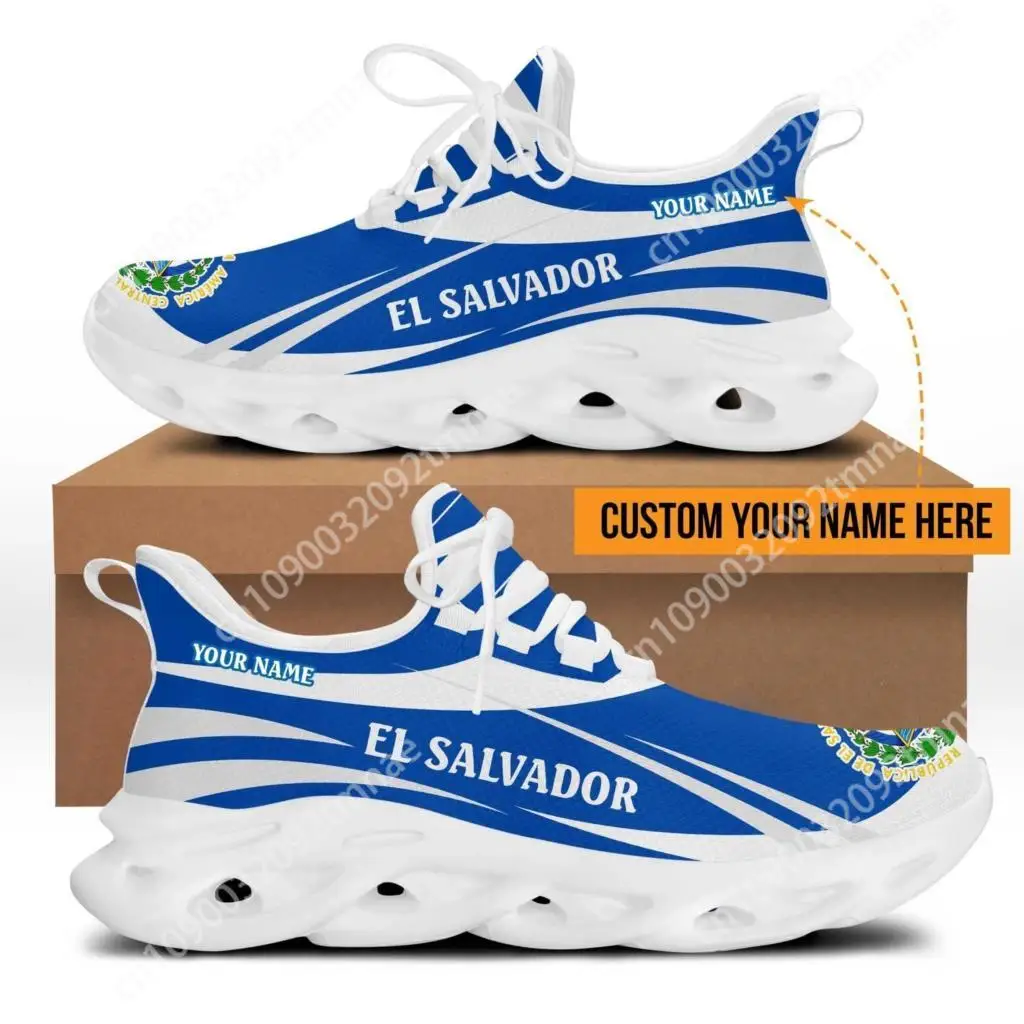 Luxury Designer Platform Shoes El Salvador Flag Printing Men Casual Shoes Custom Summer Man Sneaker Male Casual Flat Shoes