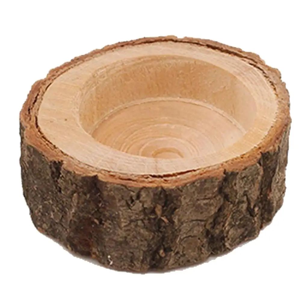 Natural Wood Candle Holder Vintage Tealight Candlestick Table Decor for Wedding Christmas and Home Decoration