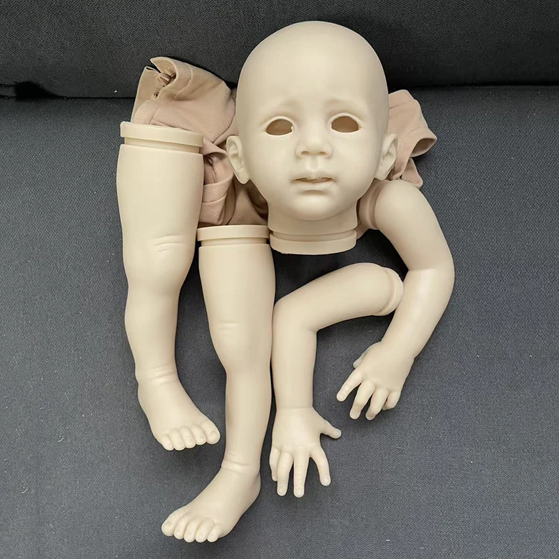 25inch Uncolor Newborn Baby Doll Mold Reborn Fritzi Unpainted Fresh Color DIY Doll Kit with Body and Eye Baby Accessory Set