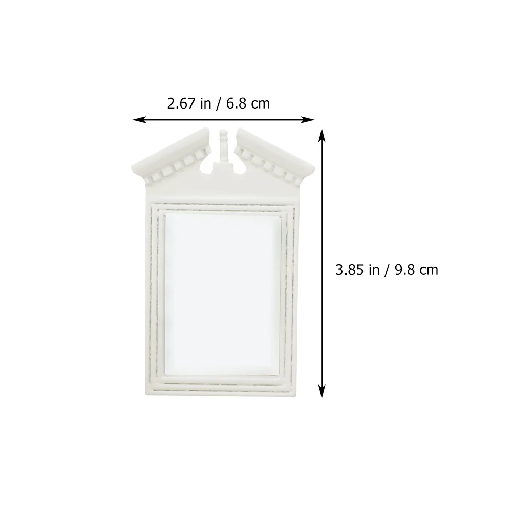 Modèle de miroir blanc pour la décoration intérieure, micro scène, l'inventaire, meubles de maison en bois, accessoires