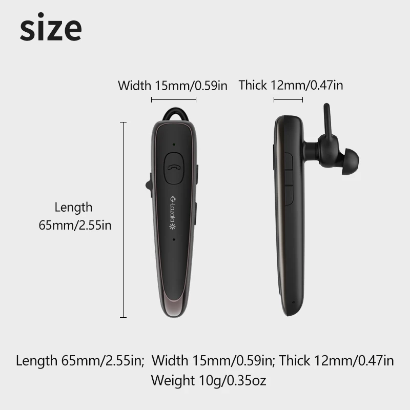 Glazata Wireless Bluetooth Headset 5.1 Earphones small Headphone with Dual Mic Noise Canceling Long Battery Life for Drivi