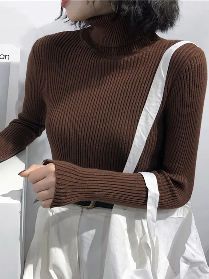 Turtleneck Sweater Womens 2026 Autumn Winter Tops Korean Slim Women Pullover Jumper Knitted Sweater Pull Femme Hiver Truien, image 17