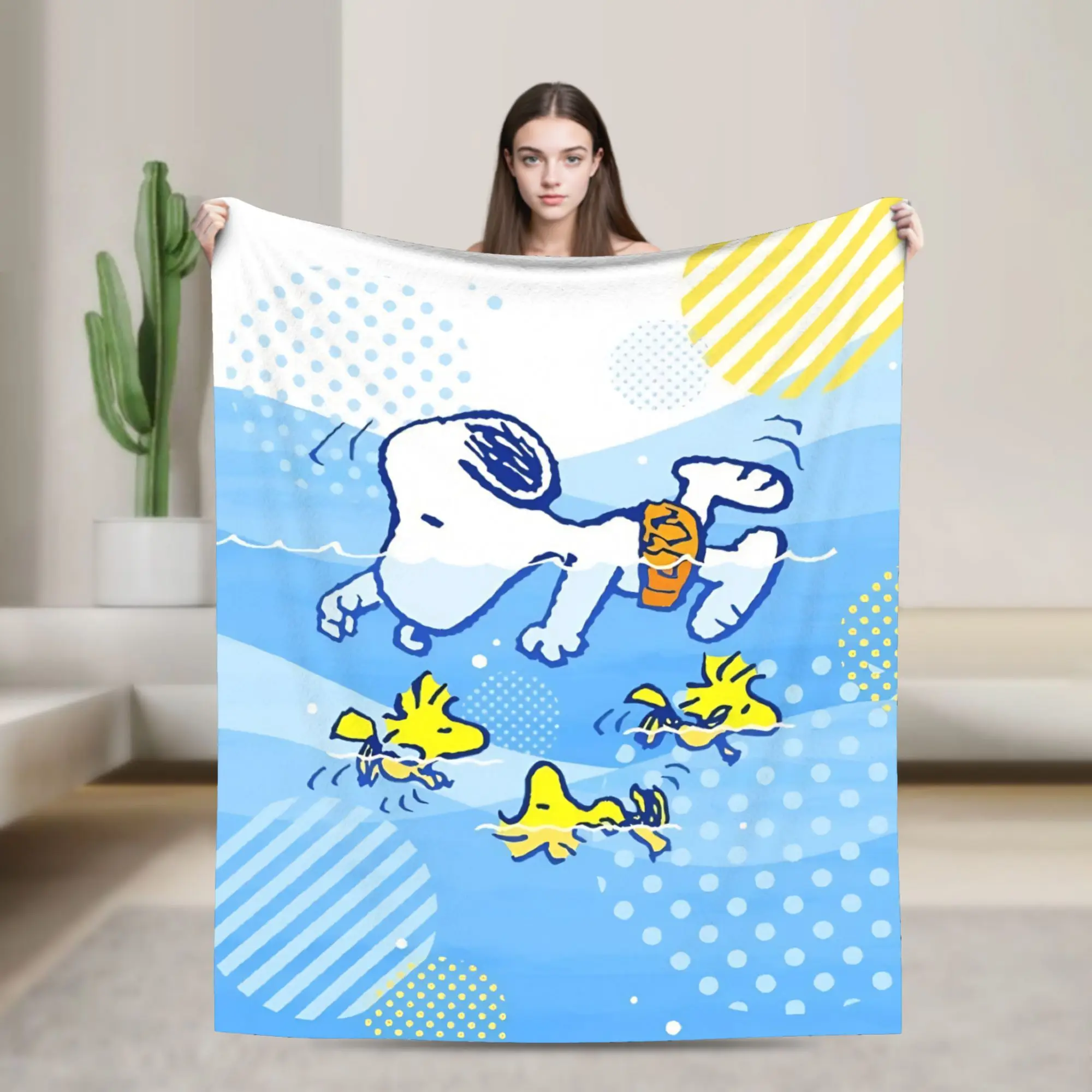 Cartoon Cute S-Snoopys Blanket Beach Plush Awesome Warm Throw Blankets for Home Spring/Autumn