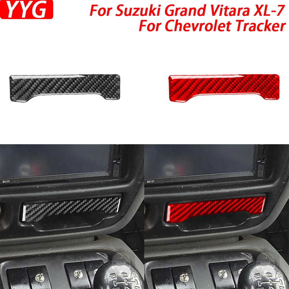 Для Suzuki Grand Vitara XL-7 1999-2002 Vitara для Chevrolet Tracker 1999-2004 углеродное волокно центральная консоль Пепельница автомобильная наклейка