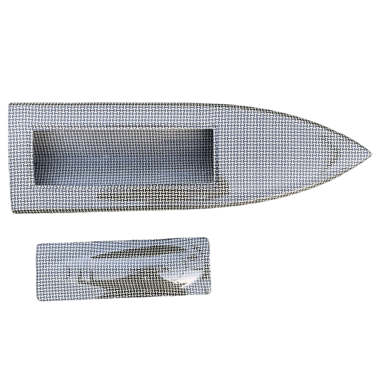 L650-W195-H100mm Blend Textile Kevlar/Carbon Fiber Small O Boat Hull, Extract Vacuum RC Speedboat/Brushless Electric Model Boat