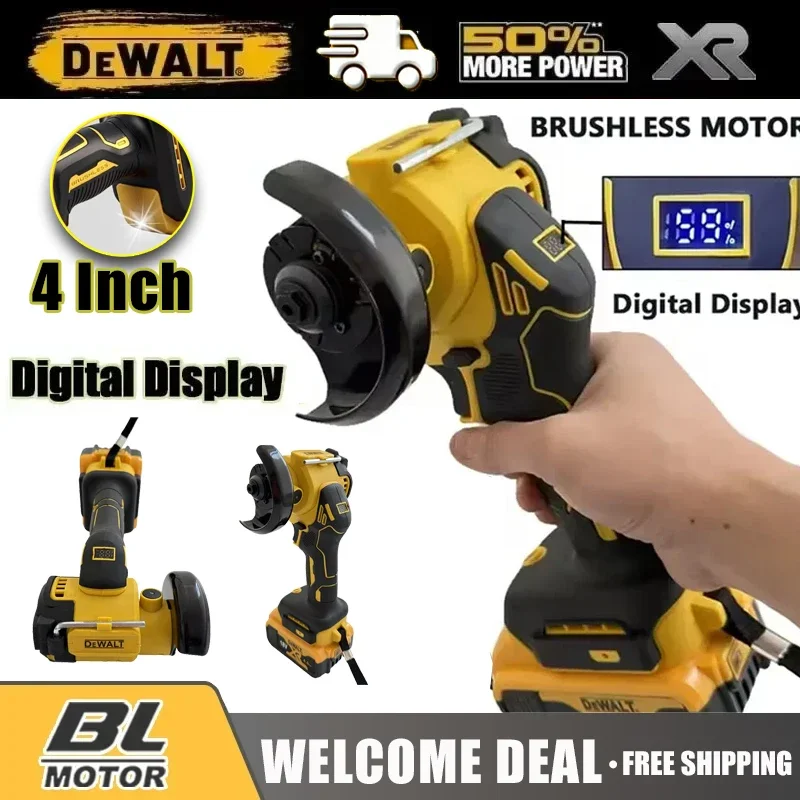 Meuleuse d'angle sans fil DeWALT 4 pouces à affichage numérique, outil de polissage et de découpe électrique, batterie 20V 18V
